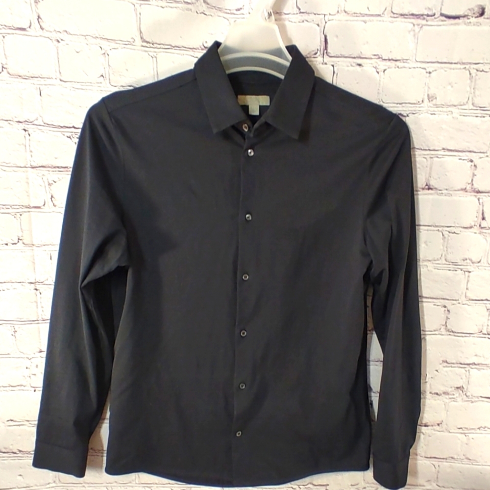 Cos Button Down Mens Black Shirt S